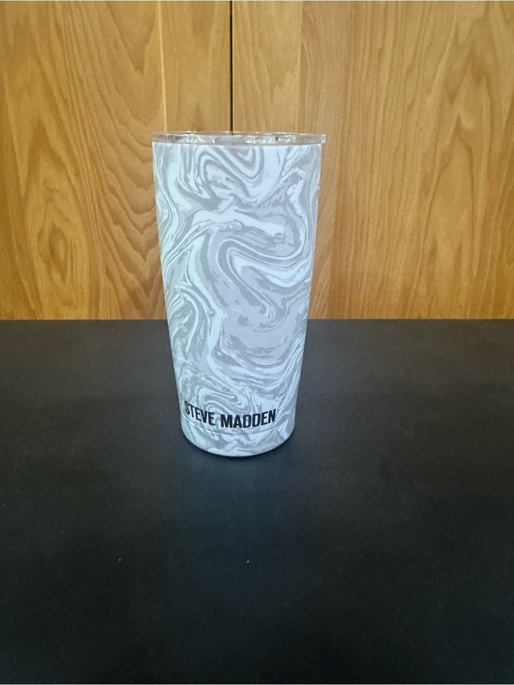 Steve Madden Gray & White Swirl Tumbler